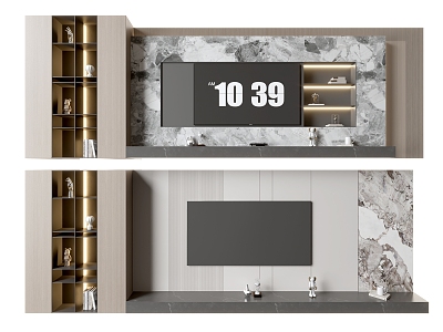 TV background wall ornaments TV balcony cabinet 3d model