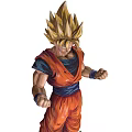 Anime Character Doll Featuring Golden Spiky Hair Orange Outfit Blue Belt And Fist Clenched Pose