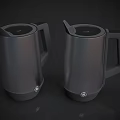 Two Black Electric Kettles Modern Design Kitchen Appliances For Daily Use