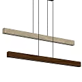 Modern Wooden Linear Pendant Lights with Different Wood Tones and LED Lighting for Contemporary Interior
