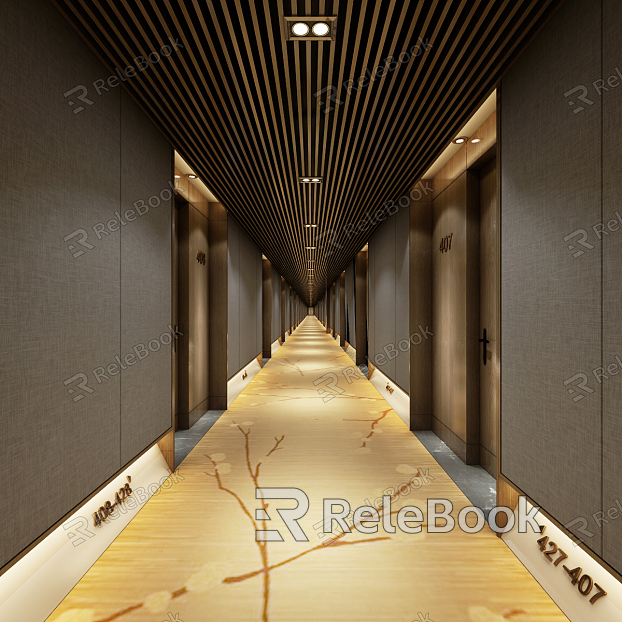 Modern corridor walkway model