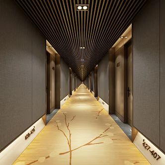 Modern corridor walkway 3d model