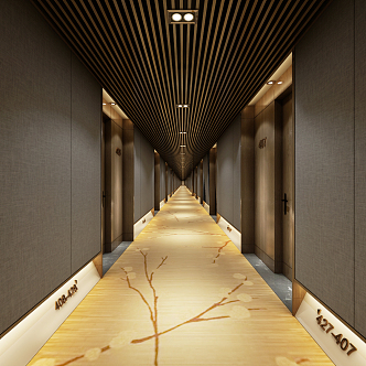 Modern corridor walkway 3d model