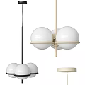 Modern Pendant Lights with White Spherical Shades and Light Black Rods for Contemporary Decor