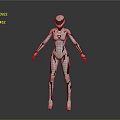 Futuristic Robot Character With White And Gold Mechanical Body Standing Stance