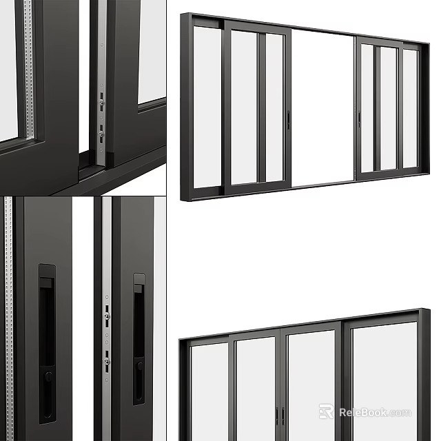 Modern Casement Windows With Sleek Aluminum Frame And Clear Glass Panels 3d model 