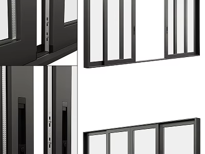 Modern Casement Windows With Sleek Aluminum Frame And Clear Glass Panels 3d model