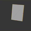 Blank White Display Board With Orange Frame On Dark Reflective Surface
