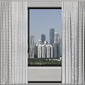 Houndstooth curtain screen window 3d model