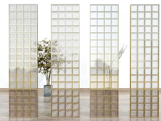Modern Glass Tile Glass Partition Changhong Glass Crystal Tile Glass Screen Art Glass 3d model
