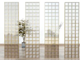 Modern Glass Tile Glass Partition Changhong Glass Crystal Tile Glass Screen Art Glass 3d model