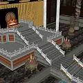 Ancient Architecture Interior With Golden Carved Doors Imperial Throne And Stone Steps