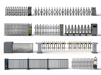 Different Types of Automatic Retractable Gates and Barrier Gates with Modern Features 3d model