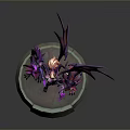 Dragon Sorceress Female Statue With Purple Red Wings And Small Dragon Details