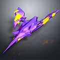 Purple And Yellow Futuristic Sci Fi Craft With Sharp Geometric Design 3d model