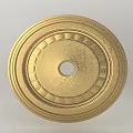 Golden Circular Decorative Ceiling Rose With Intricate Carved Patterns And Shiny Finish