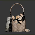 Woven Storage Basket With Towels And Rolled Items For Household Use
