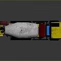 Yellow Toy Concrete Mixer Truck Featuring White Mixing Drum Red Components And Wheels