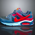 Stylish Blue Red Gray Sneakers With Air Cushion Sole And Comfortable Fit Design