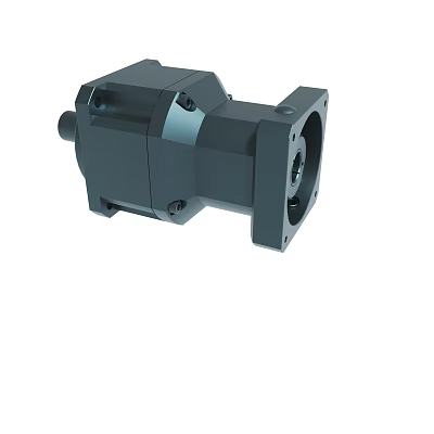 Durable Industrial Black Gearbox Component With Metal Housing And Mounting Holes 3d model