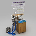 Industrial Equipment With Vertical Rods Circular Top Metal Frame Control Panel And Hose