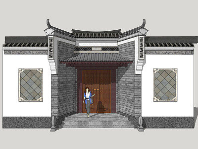 Chinese Gate Courtyard model