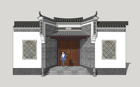 Chinese Gate Courtyard 3d model