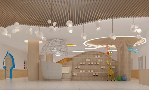 Modern Kindergarten Hall Kindergarten Public Area 3d model