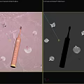 Elegant Pink Electric Toothbrush with Flower Petals on Pink Water Surface