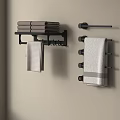Stylish Bathroom Accessories With Towel Racks Hooks And Hanging Towels Storage