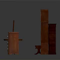 Vintage Wooden Furniture Collection Including Mirror Piano Clock Table And Dresser