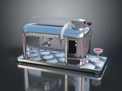 Stainless Steel Modern Computer Server Equipment With Platform And Interface Panel 3d model