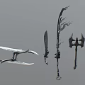Various Historical Weapon Designs Including Swords Axes Daggers And Spears