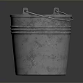 Industrial Metal Bucket With Sturdy Handle And Rustic Metal Finish For Workshop Storage