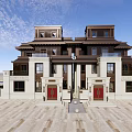 Chinese Style Semi Detached Villa With Symmetrical Facade Large Windows And Waterfront View