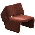 Modern Cream Upholstered Leisure Chair With Curved Design And Button Accents
