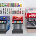Commercial Beverage Dispensers Featuring Coca Cola Brand And Multiple Flavors