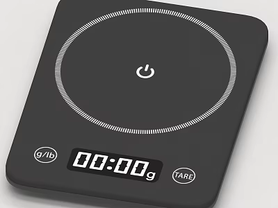 Smart Digital Kitchen Scale with Display Unit Conversion and Tare Function for Precise Food Measurement 3d model