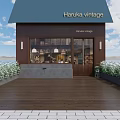 Specialty Store Interior With Wooden Balcony Chandelier Display Shelves Cases And Staircase