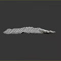3D Garden Landscape Model With Mountainous Terrain Blue Water Bodies And Snowy Slopes