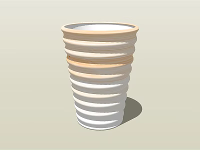 Modern Bonsai Plant With White Ceramic Layered Striped Pot For Home Decor 3d model