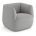 Modern Single Seater Sofa With Classic Houndstooth Pattern And Comfortable Design 3d model
