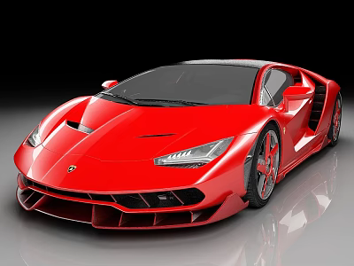 Red Sports Car with Sleek Design Aggressive Front Fascia Shiny Red Exterior and Stylish Wheels 3d model