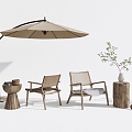 Quiet outdoor tables and chairs Outdoor leisure chairs 3d model