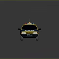 Vintage Yellow And Blue Police Car With GAI Logo And Roof Mounted Sirens