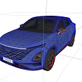 Blue CHERY SUV Featuring Red Accents Black Roof And Modern Front Grille Design
