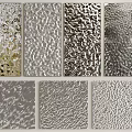 Metallic Wall Panel Samples Featuring Various Textures And Surface Designs 3d model