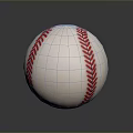 Classic White Baseball With Red Stitching And Smooth Surface For Leisure Activities 3d model