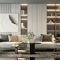 Modern sofa coffee table combination 3d model
