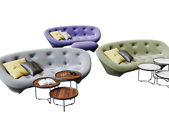 Modern shaped sofa combination 3d model